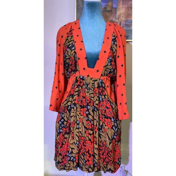 NWTO Free People Talulla Printed Mini Dress - Picture 2 of 10